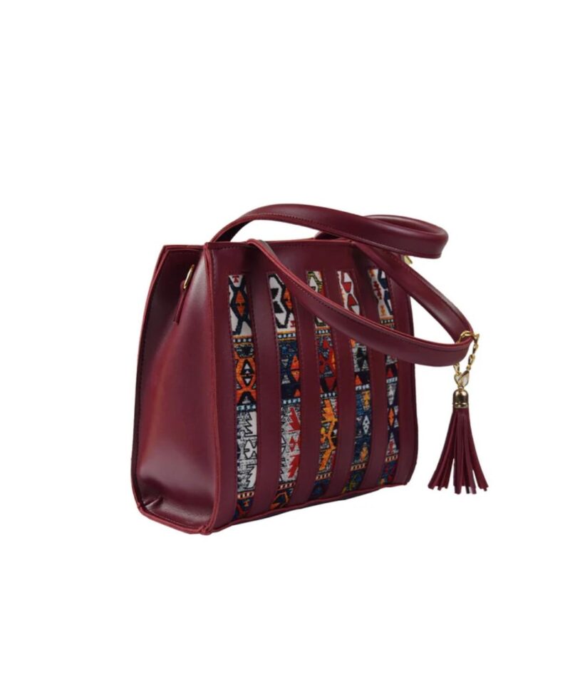 Burgundy Vera Print tote - Image 2