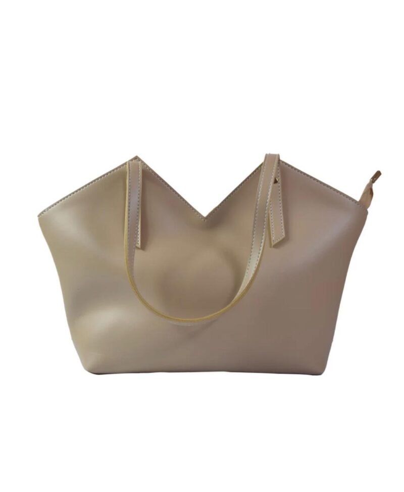 Light Brown Simple Tote Bag - Image 2