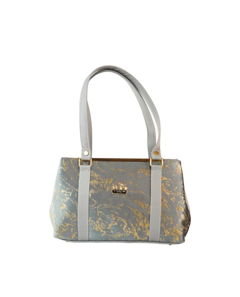 Gray and Gold Velvet tote - Image 2