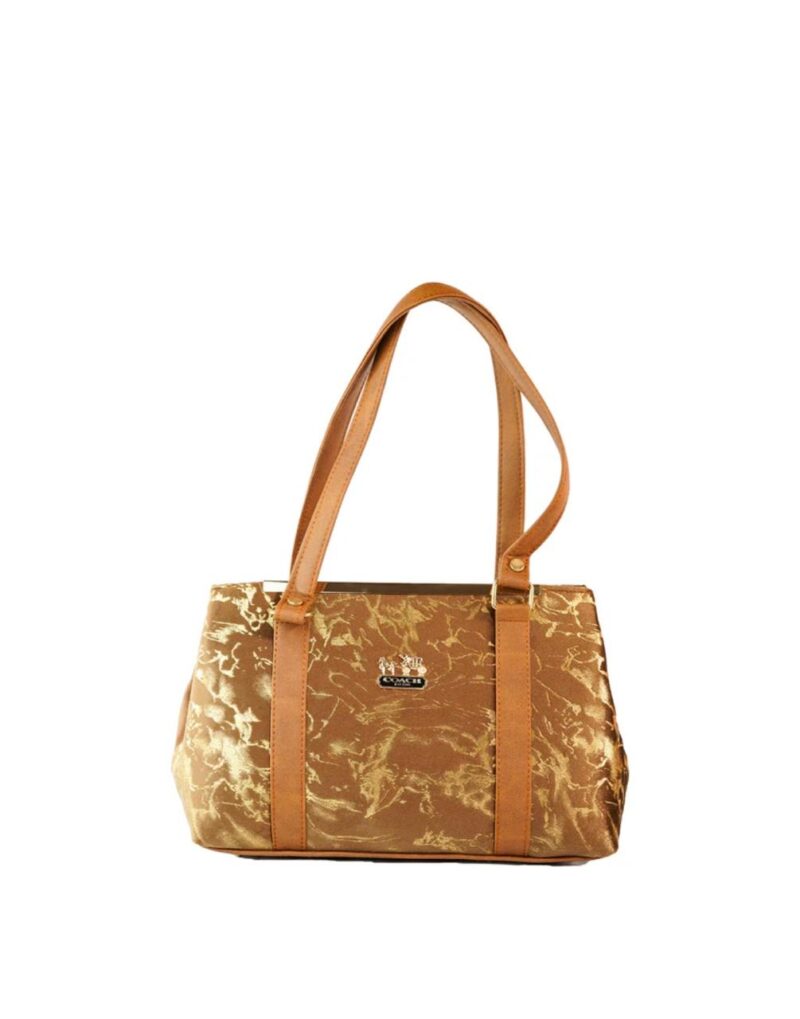 Brown and Gold Velvet tote - Image 3