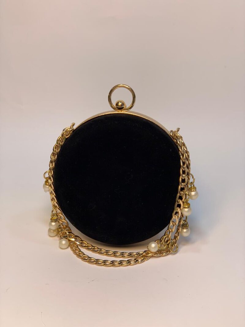 Black Round Chain Clutch