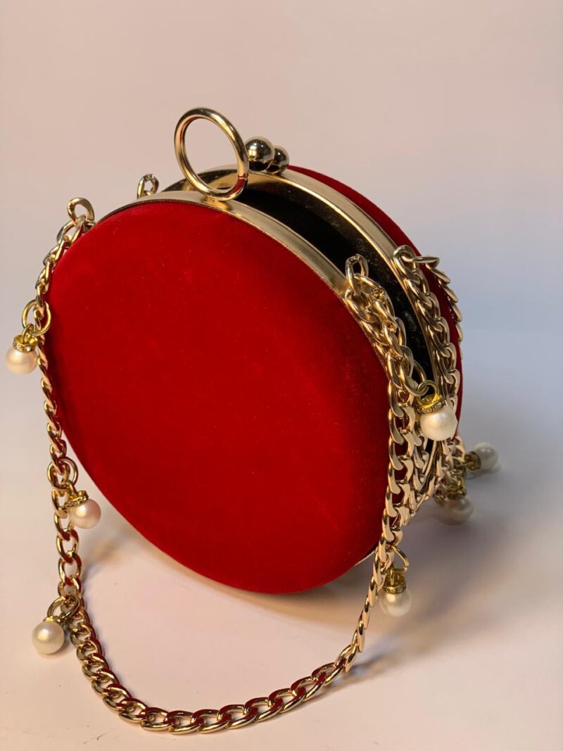 Red Round Chain Clutch - Image 2