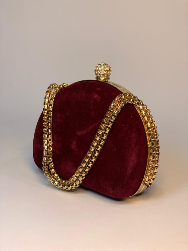 Deep Red Chain Clutch