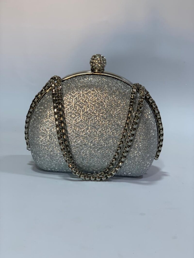 Silver Chain Clutch