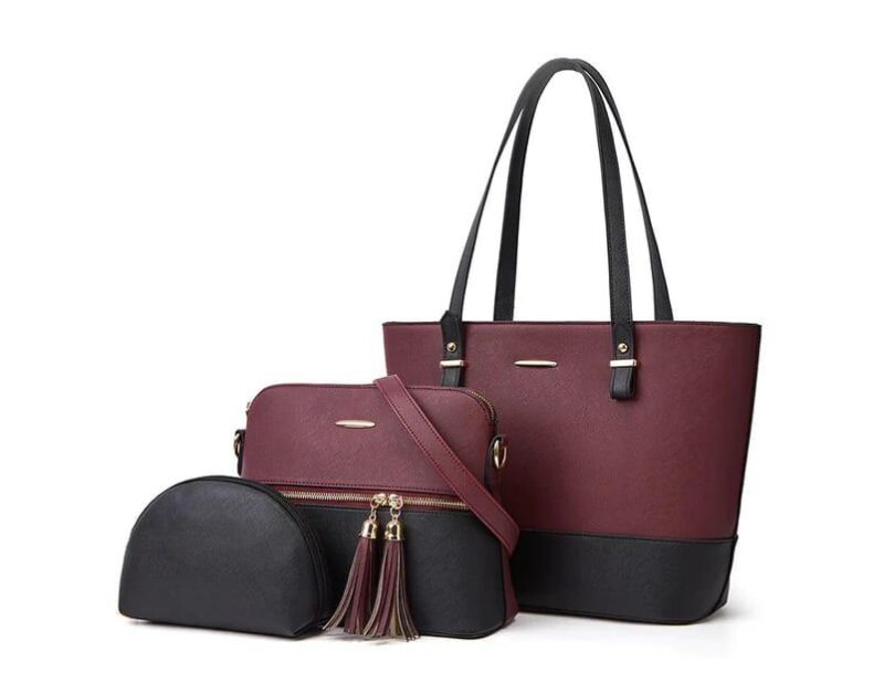 Brown and Burgundy Blossom Tote Bag