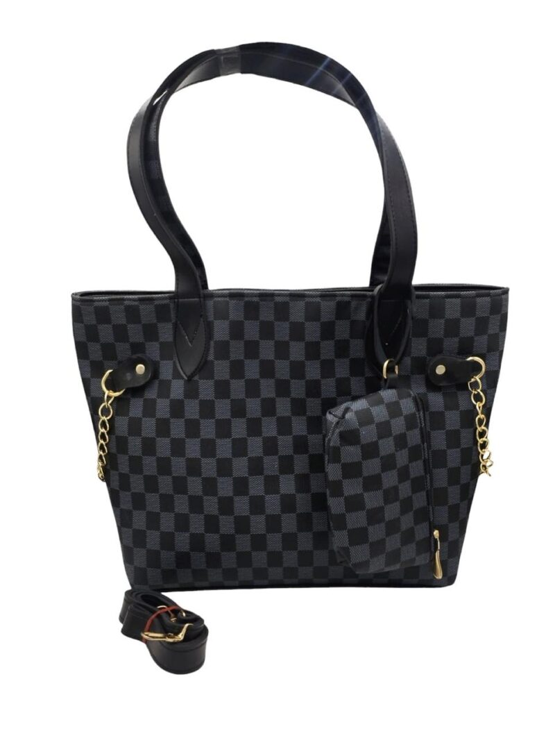 Black Burbery print tote