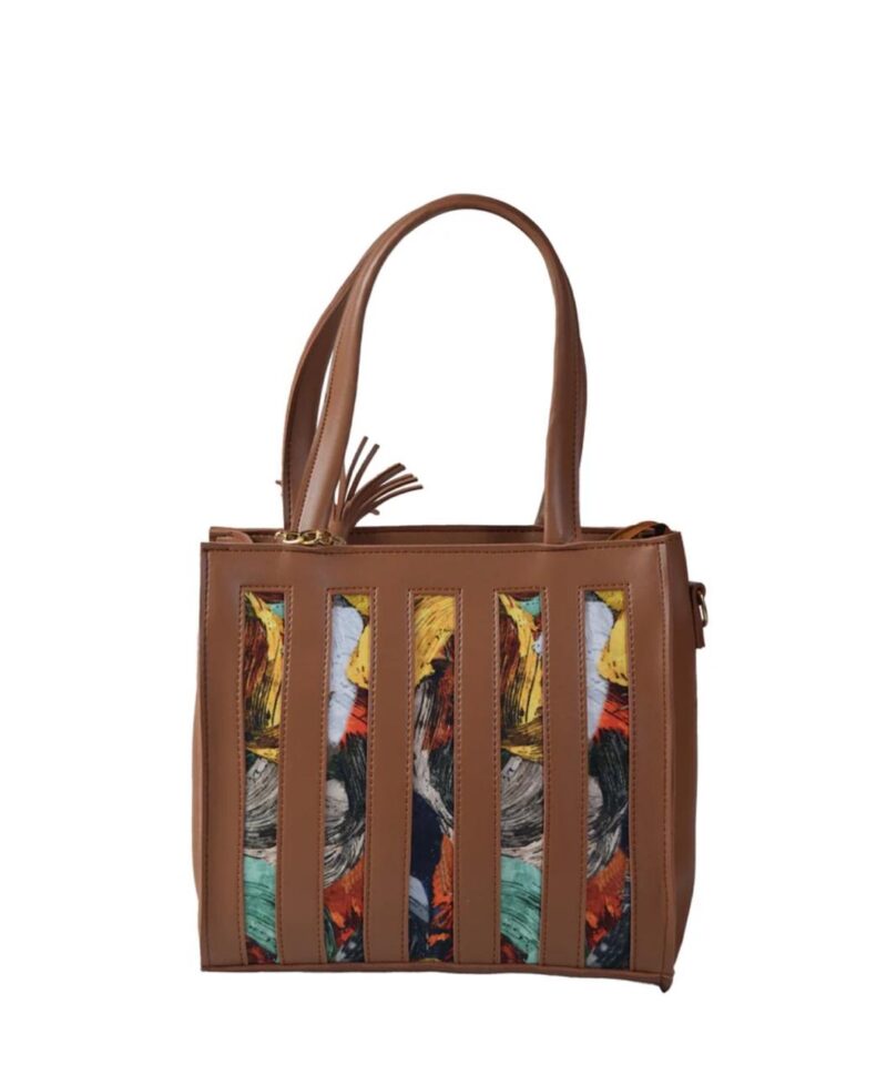 Brown Vera print tote